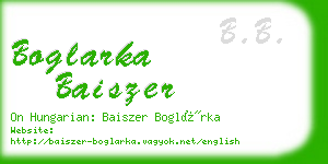 boglarka baiszer business card